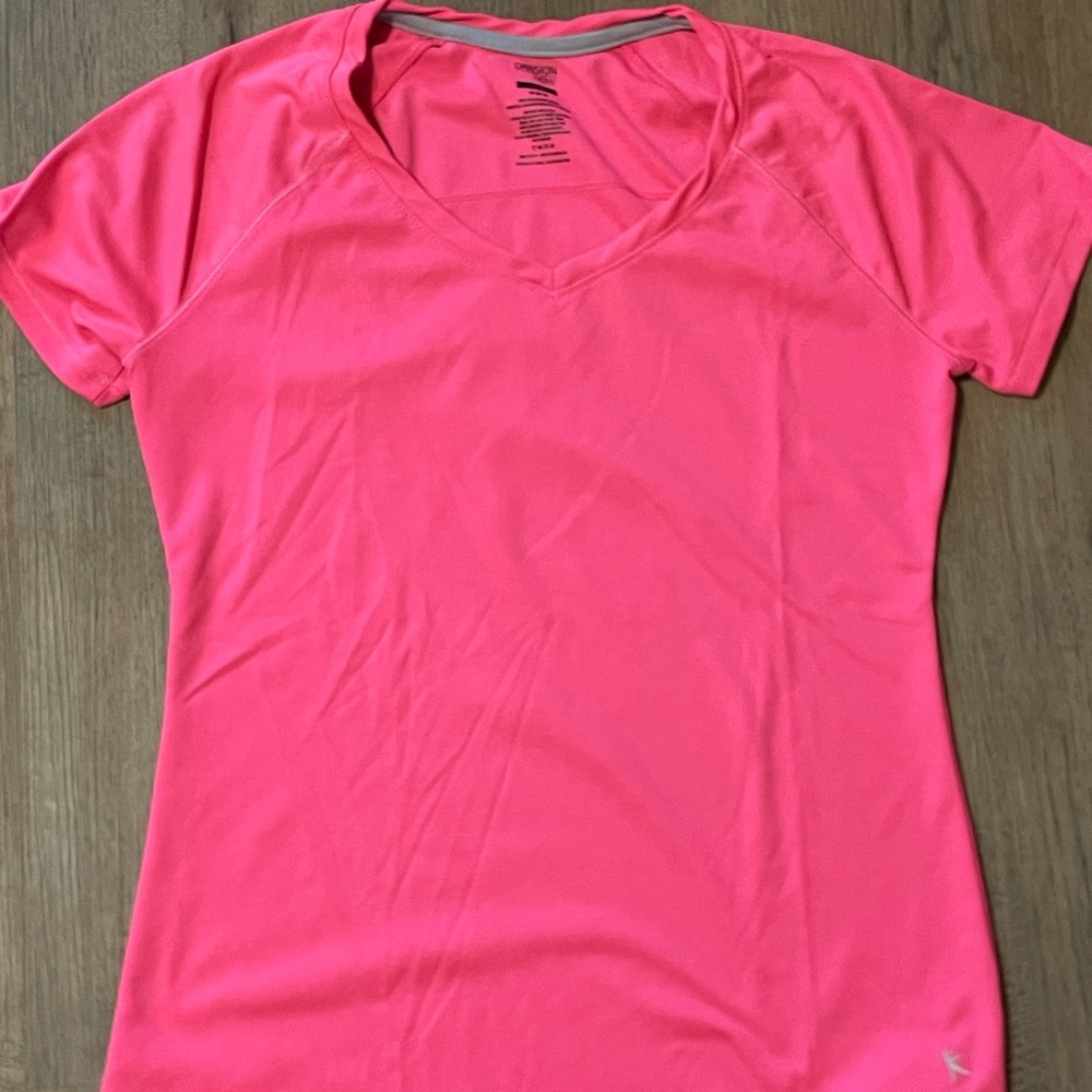Danskin Now Bright Pink V-Neck Tee